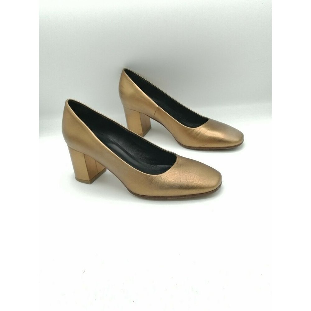 Charlotte Stone Copper Square Toe Pumps High Heels Women's US 8